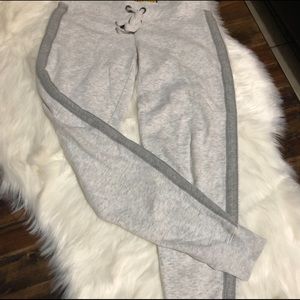 Prince & Fox Pants - Light heathered grey joggers with charcoal stripe Prince & Fox Pants - Light heathered grey joggers with charcoal stripe